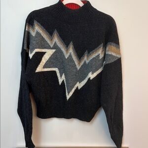 Zadig & Voltaire Black and Gray Turtleneck Sweater